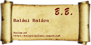 Balási Balázs névjegykártya